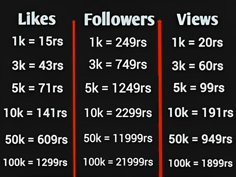Social Media Services Price List (instagram, facebook , Youtube )