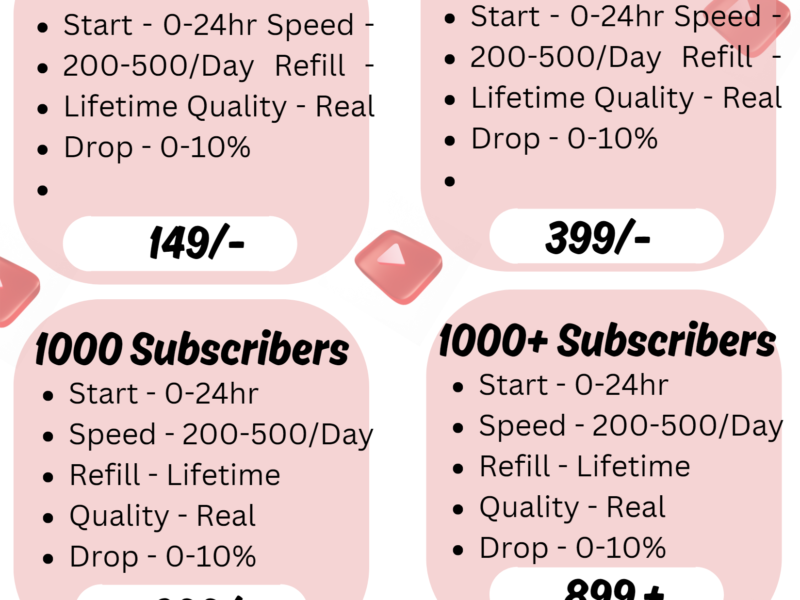 Social Media Services Price List (instagram, facebook , Youtube )
