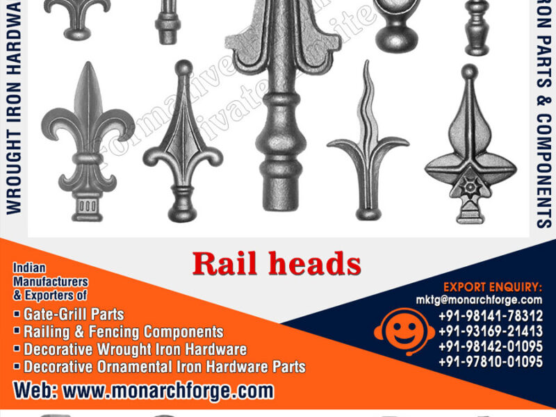 Wrought Iron Hardware, Gate Grill Parts, Railing & Fencing Components Manufacturers Exporters in India Ludhiana www.monarchforge.com +91-9814201095, +91-9781001095